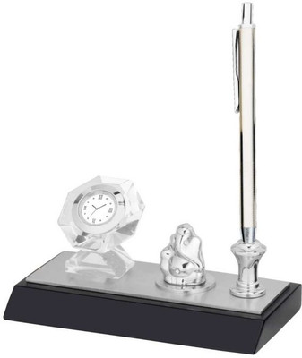 Excelencia Modern Office 1 Compartments Metal Cute small Ganesha with Clock and a Pen Stand(Silver)
Excelencia Modern Office 1 Compartments Metal Cute small Ganesha with Clock and a Pen Stand(Silver)