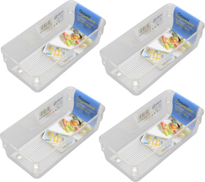 Mabalo KI31 1 Compartments Plastic Drawer Organiser(Transparent)