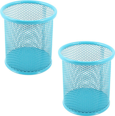 Stealodeal 1 Compartments Metal Pen holder(Blue)