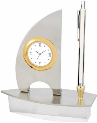 Excelencia Modern Office 1 Compartments Metal Innovative Boat Shape Table Clock With A Pen Stand(Silver, Golden)
Excelencia Modern Office 1 Compartments Metal Innovative Boat Shape Table Clock With A Pen Stand(Silver, Golden)