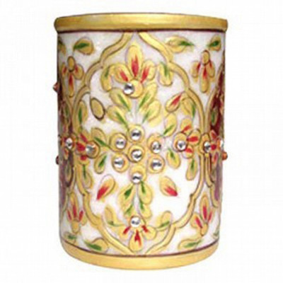 KSC International 1 Compartments Marble PEN Holder(Multicolor)
