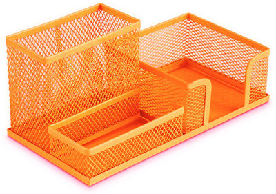 Pindia 3 Compartments Metal Letter Holder(Orange)