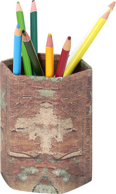 Rajrang 1 Compartments Cardboard Paper Pen Stand(Brown)