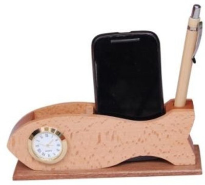 Onlineshoppee CAC 3 Compartments Wooden Mobile Holder(Brown)