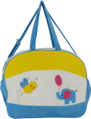 Littly Multipurpose Designer Velvet Mother Bag(Blue)