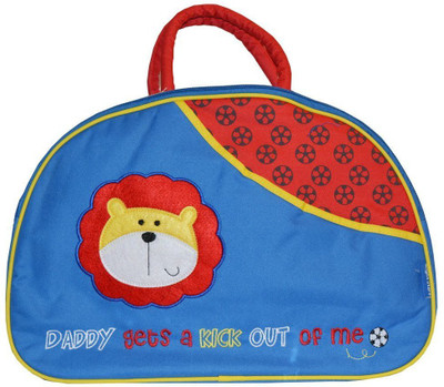 Baby Bucket Lion Embroidery Diaper Bag(Blue)