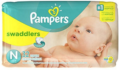 Pampers Swaddlers Diapers - Jumbo Pack - Newborn - New Born(32 Pieces)