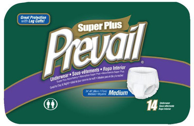 Prevail Super Plus Disposable Underwear-Size 34 To 46 Inches - M(14 Pieces)