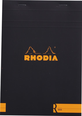 Rhodia A5 Note Pad(Basics Black R Stapled - No. 16 - A5 - 210 mm x 148 mm, Black)