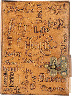 Hare Krishna Handicrafts Regular Diary(Different English Words emboss Handmade Paper Leather cover diary with lock, Tan)
Hare Krishna Handicrafts Regular Diary(Different English Words emboss Handmade Paper Leather cover diary with lock, Tan)