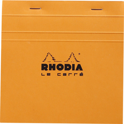Rhodia Regular Note Pad(Basics Orange - Le Carre - 148 mm x 148 mm, Orange)
