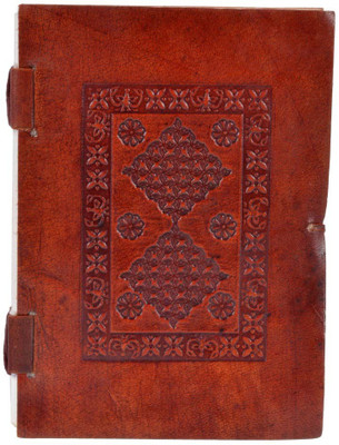Craft Play Regular Notebook(Leather Emboss With Button, Brown)