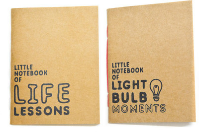 Ink and Graphite B7 Memo Book(Little Kraft Notebook, Brown, Pack of 2)