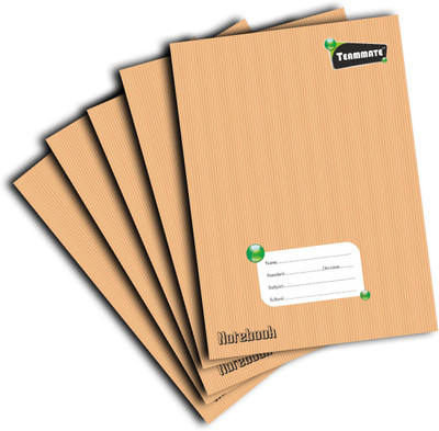 Teammate Regular Notebook(Brown cover, Brown, Pack of 5)