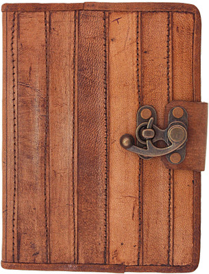 Craft Play A5 Diary(Leather Strip With Lock, Tan)