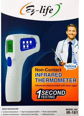 Ez-life Non Contact Infrared Thermometer With Back-light And Talking Function IR-181 Thermometer(White)
Ez-life Non Contact Infrared Thermometer With Back-light And Talking Function IR-181 Thermometer(White)