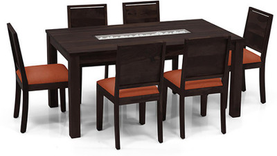 Urban Ladder Brighton - Oribi Solid Wood 6 Seater Dining Set(Finish Color - Mahogany)