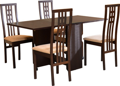 @home by Nilkamal GYPSY Engineered Wood 4 Seater Dining Set(Finish Color - Walnut)