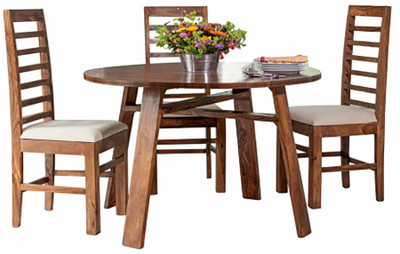 Tezerac Solid Wood 2 Seater Dining Set(Finish Color - Brown)