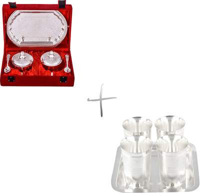 G S Museum Pack of 10 Dinner Set(Silver Plated)