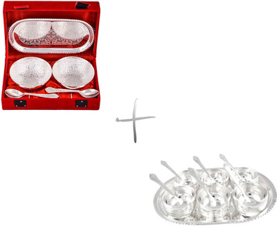 G S Museum Silver Plated Flower Bowl Set and Manchurian Bowl Set with Spoons Silver Plated Decorative Platter(Silver, Pack of 2)
G S Museum Silver Plated Flower Bowl Set and Manchurian Bowl Set with Spoons Silver Plated Decorative Platter(Silver, Pack of 2)