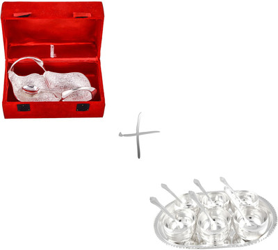 G S Museum Silver Plated Duck Tray and Manchurian Bowl Set with Spoons Silver Plated Decorative Platter(Silver, Pack of 2)
G S Museum Silver Plated Duck Tray and Manchurian Bowl Set with Spoons Silver Plated Decorative Platter(Silver, Pack of 2)