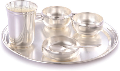 Ojas Pack of 6 Dinner Set(Silver Plated)