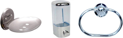 FLICKER GLOSSY Steel, Plastic Bathroom Set