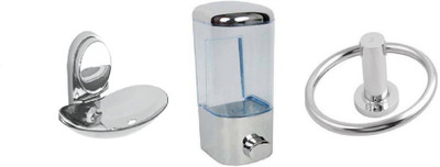 DEVICE IN LION GLOSSY Steel, Plastic Bathroom Set
