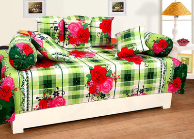 Zain Polycotton Floral Diwan Set
