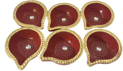 Craft Art India Beautiful Handcrafted Decorative Dipawali / Diwali Red And Golden Colour Tealight / Oil Lamps For Pooja / Puja - Set Of 12 Terracotta (Pack of 6) Table Diya Set(Height: 0.98 inch)
Craft Art India Beautiful Handcrafted Decorative Dipawali / Diwali Red And Golden Colour Tealight / Oil Lamps For Pooja / Puja - Set Of 12 Terracotta (Pack of 6) Table Diya Set(Height: 0.98 inch)
