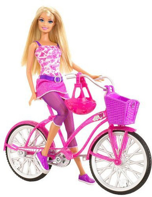 Mattel Barbie Glam Bike Barbie With Glam Bike(Multicolor)