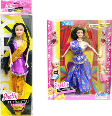 Amaya Pretty Fashion Doll74 Set Of 2(Multicolor)