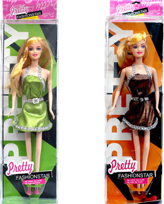 Amaya Pretty Fashion Doll127 Set Of 2(Multicolor)
