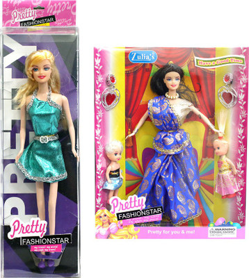 Amaya Pretty Fashion Doll104 Set Of 2(Multicolor)