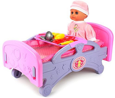 Velocity Toys Mommy & Ba Ba Bed Nurse Ba Playset W/ Ba Bedmedical(Multicolor)