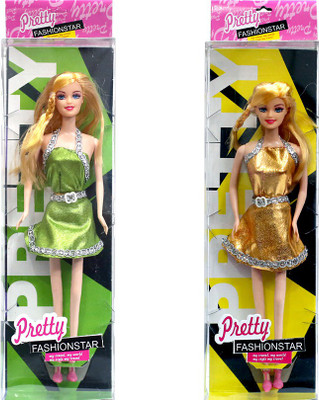 Amaya Pretty Fashion Doll126 Set Of 2(Multicolor)