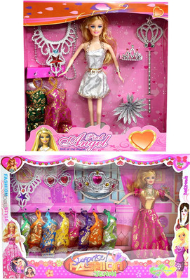 Amaya Pretty Fashion Doll429 Set Of 2(Multicolor)