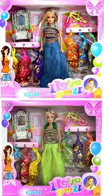 Amaya Pretty Fashion Doll435 Set Of 2(Multicolor)