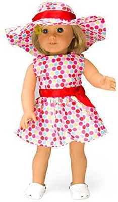 Dress Along Dolly Doll Clothes for 18" Girl Dolls: 3 Piece Polka Dot Sun Dress Outfit - "Dress Along Dolly" (Includes Dress, Hat, and Sandals)(Multicolor)
Dress Along Dolly Doll Clothes for 18" Girl Dolls: 3 Piece Polka Dot Sun Dress Outfit - "Dress Along Dolly" (Includes Dress, Hat, and Sandals)(Multicolor)