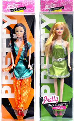 Amaya SET OF 2 Pretty Fashion Doll 7(Multicolor)