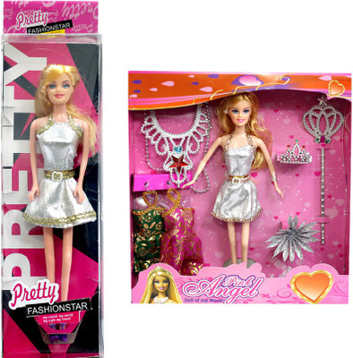 Amaya Pretty Fashion Doll177 Set Of 2(Multicolor)