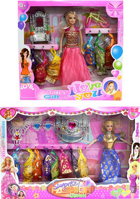 Amaya Pretty Fashion Doll399 Set Of 2(Multicolor)