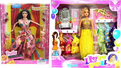Amaya Pretty Fashion Doll273 Set Of 2(Multicolor)