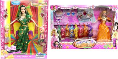 Amaya Pretty Fashion Doll330 Set Of 2(Multicolor)