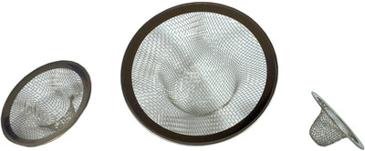 Hommate Kitchen Sink Stainless Steel Push Down Strainer(8 cm Set of 3)