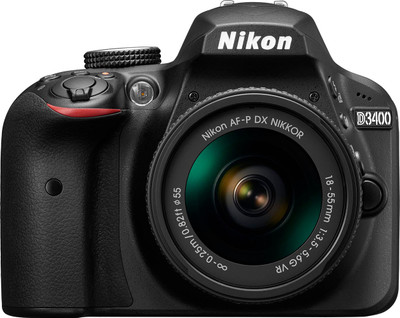 Nikon D3400 DSLR Camera Body with Single Lens: AF-P DX NIKKOR 18-55 mm f/3.5-5.6G VR Kit (16 GB SD Card + Camera Bag)(Black)
Nikon D3400 DSLR Camera Body with Single Lens: AF-P DX NIKKOR 18-55 mm f/3.5-5.6G VR Kit (16 GB SD Card + Camera Bag)(Black)