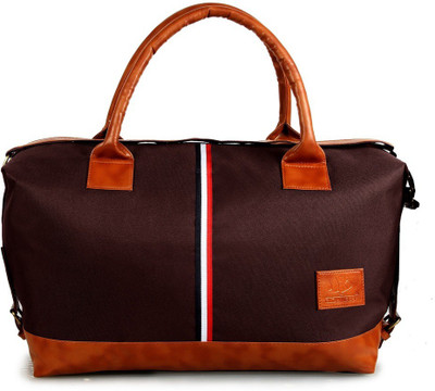 The Clownfish Artificial Leather Duffel Luggage Cabin Bag Travel Duffel Bag(Brown)
