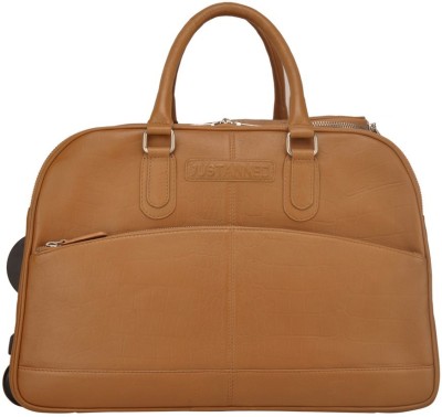 

Justanned 20 inch/52 cm Leather Duffel Bag Duffel Strolley Bag(Brown)