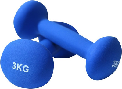 B FIT USA Neoprene Fixed Weight Dumbbell(3 kg), Blue
